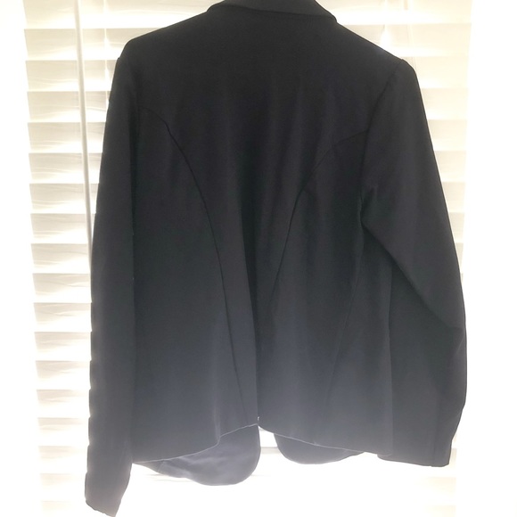 Ashley Stewart Single Button Ponte Black Blazer